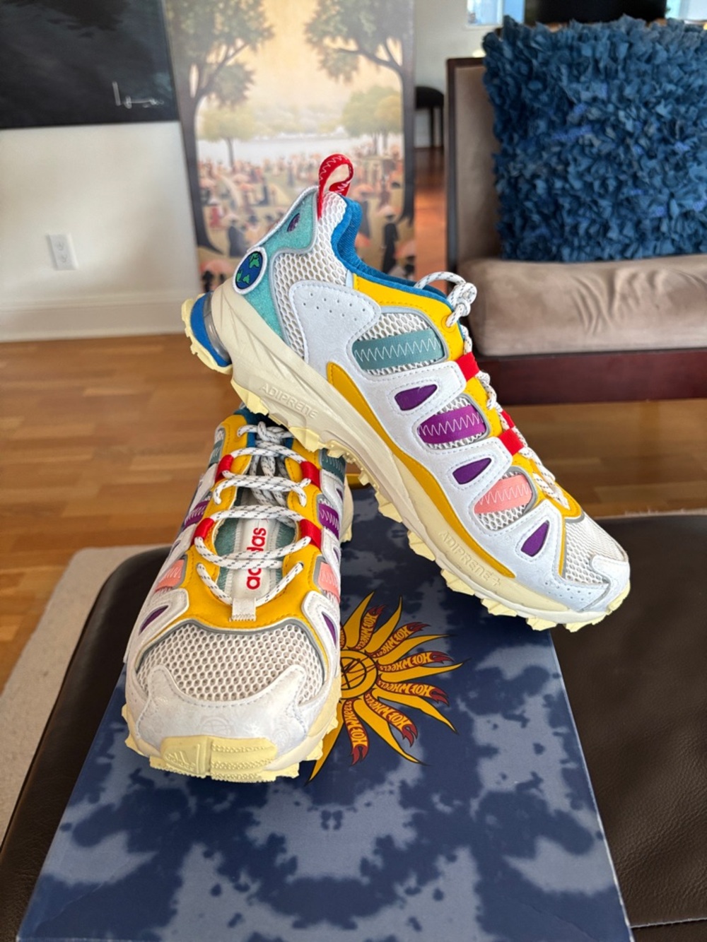 Colorful Multicolor Mesh Athletic Sneakers. Adidas